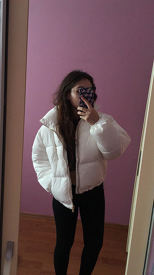 l Beden beyaz Renk Bershka beyaz puffer
