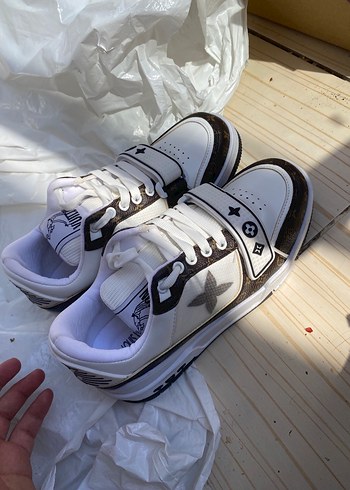36 Beden beyaz Renk Beyaz Baskılı Sneaker