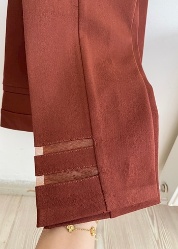 Bordo Kumaş Pantolon - Görsel 5