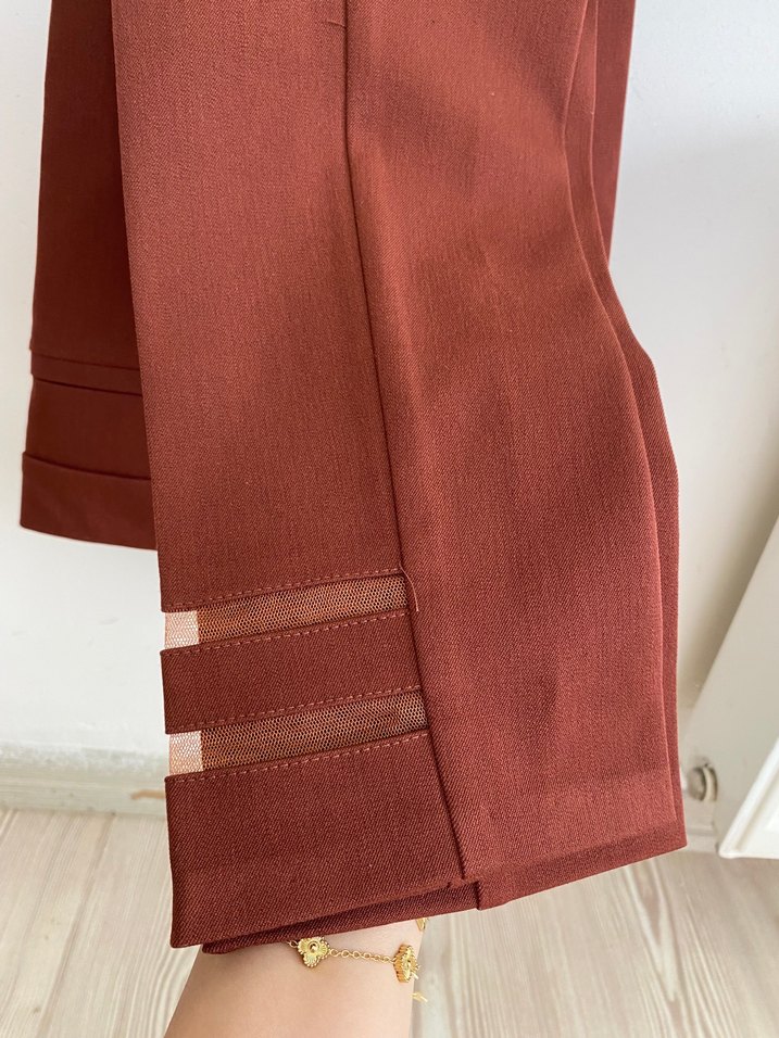 Bordo Kumaş Pantolon - Görsel 5