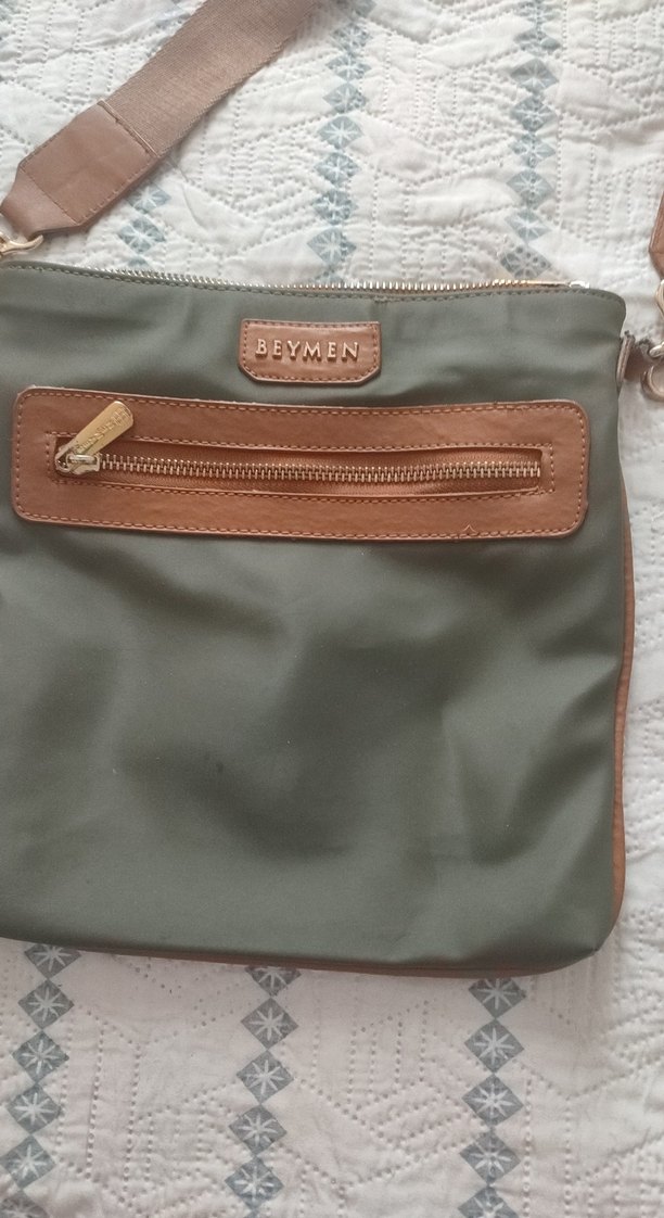 Gri Kahverengi Fermuarlı Kadın Çanta - Görsel 2