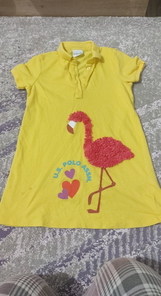 Kız Çocuk Pembe Kısa Kollu Polo Tişört - Görsel 3