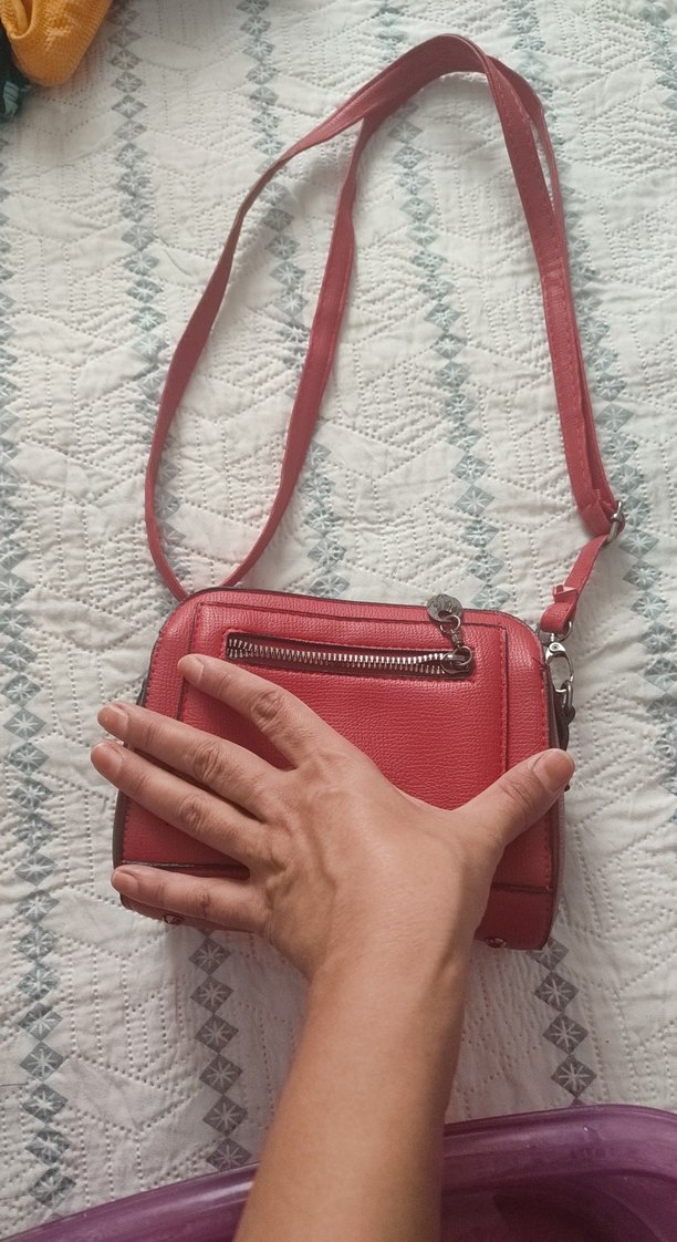Kırmızı Deri Kadın Çapraz Çanta - Görsel 2
