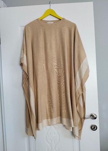 LC Waikiki Bej Kadın Salaş Midi Panço