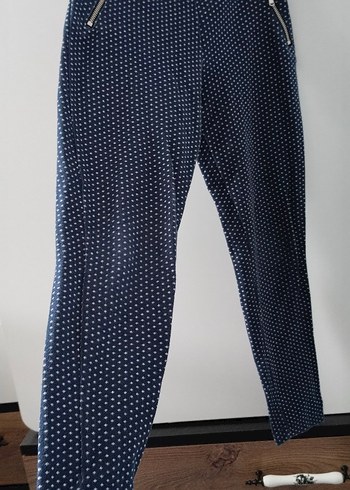 Fermuarlı Puantiyeli Kadın Denim Pantolon - Görsel 2