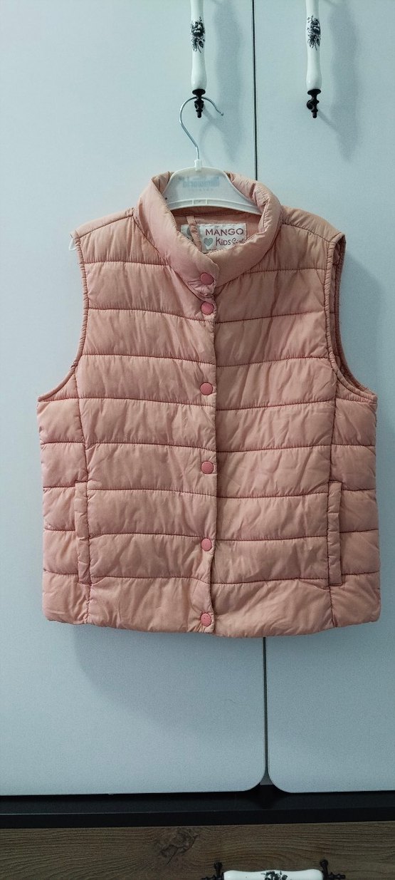 Düğmeli Pembe Kısa Kadın Yelek - Görsel 4