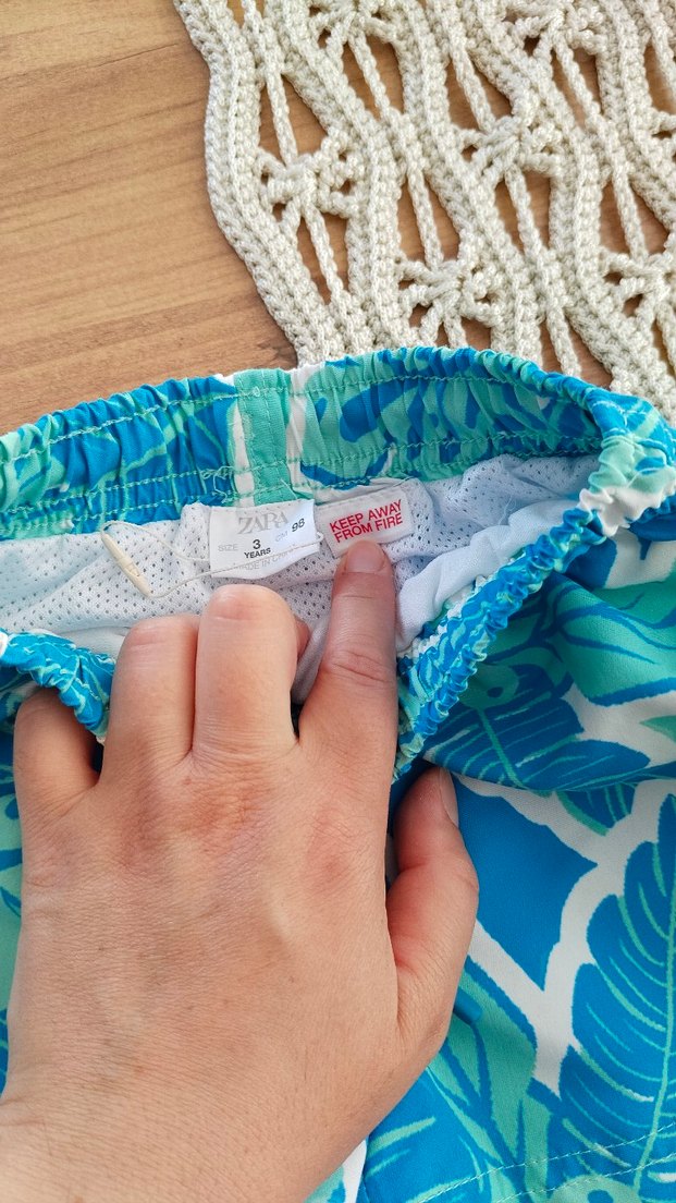 Erkek Çocuk Mavi Tropikal Desenli Mayo - Görsel 2