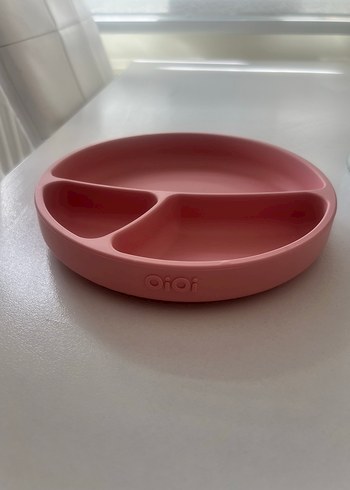 OiOi oioi orjinal urun Pastel Pembe Bölmeli Çocuk Tabak Seti