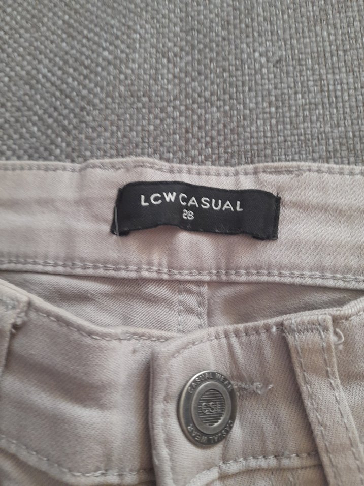 Bej Erkek Denim Mini Bermuda Şort - Görsel 3