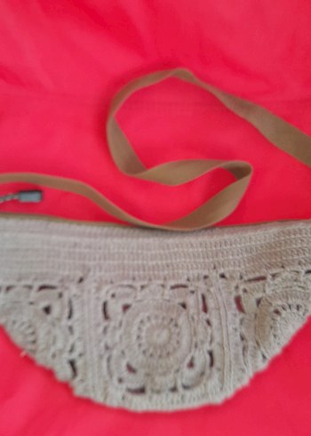 sütlü kahve elişi motif Detaylı Örgü Bohem Kadın Çanta - Görsel 7