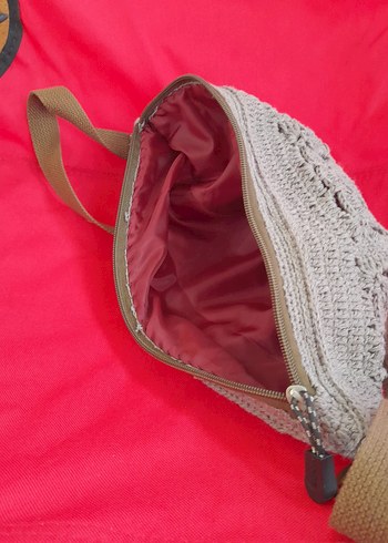 sütlü kahve elişi motif Detaylı Örgü Bohem Kadın Çanta - Görsel 6