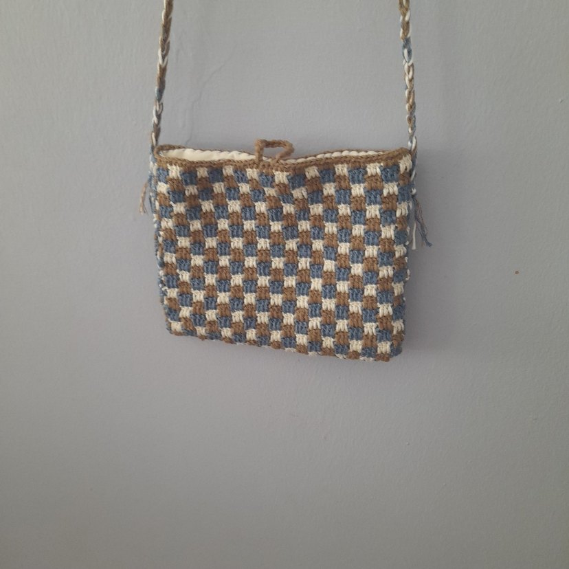 vizon Örgü Bohem Kadın Çapraz Çanta - Görsel 2