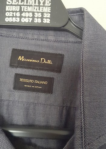 Massimo Dutti Düğmeli Gri Erkek Denim Gömlek - Görsel 2