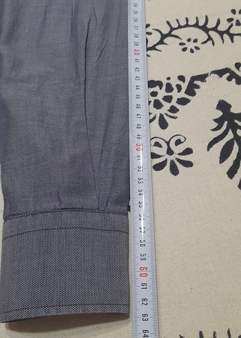 Massimo Dutti Düğmeli Gri Erkek Denim Gömlek - Görsel 7