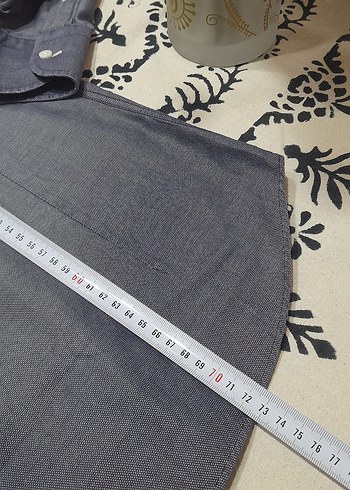 Massimo Dutti Düğmeli Gri Erkek Denim Gömlek - Görsel 4