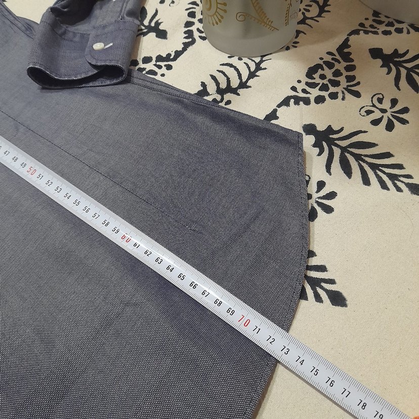 Massimo Dutti Düğmeli Gri Erkek Denim Gömlek - Görsel 4