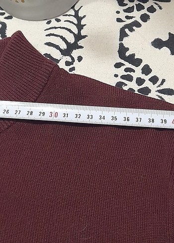 Bordo Kiğılı marka erkekYün Kazak, Bisiklet Yaka - Görsel 6