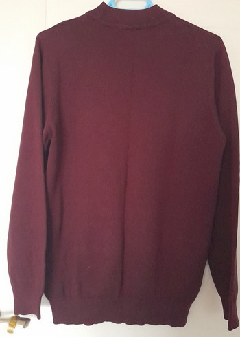 Bordo Kiğılı marka erkekYün Kazak, Bisiklet Yaka - Görsel 2