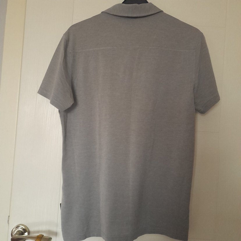 Gri Kısa Kollu Düğmeli Erkek Polo Tişört - Görsel 2