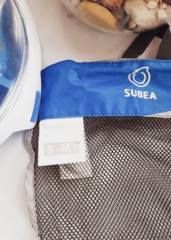 Mavi Tam Yüz Dalış Maskesi Fermuarlı Çanta - Görsel 7