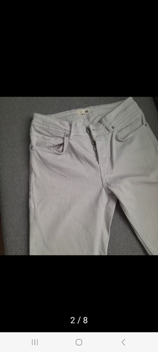 çok açık mavi erkek Pamuk Kumaş Pantolon - Görsel 2