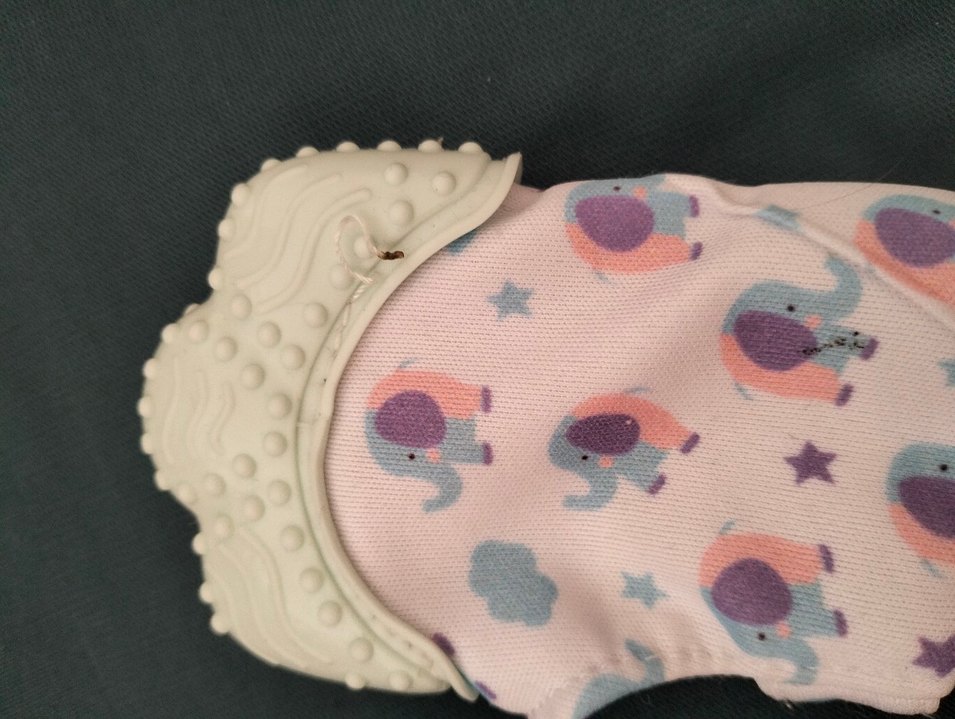 Fil desenli beyaz bebek diş kaşıyıcı - Görsel 3