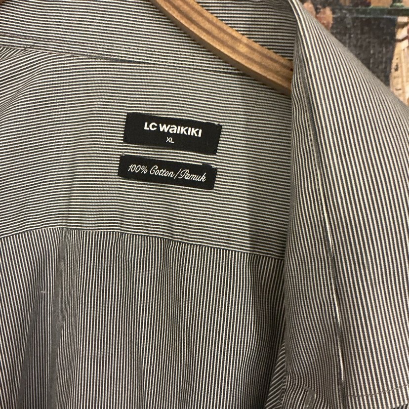 Çizgili Pamuk Erkek Gömlek, Rahat Kesim, Uzun Kollu - Görsel 3