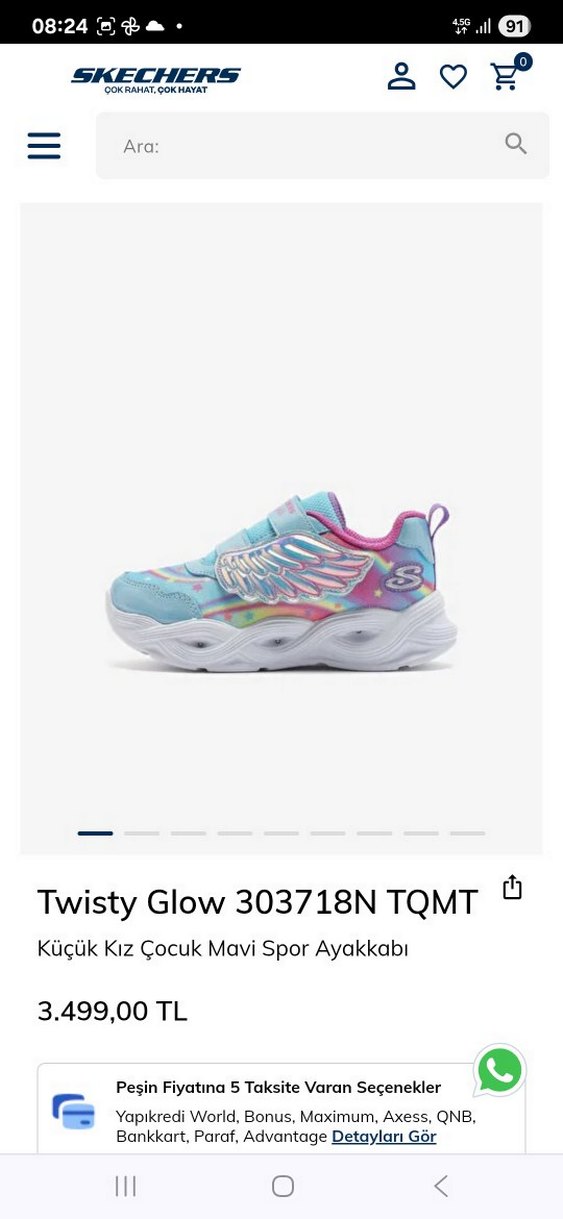 Skechers Renkli Bağcıksız Kız Çocuk Spor Ayakabı - Görsel 2