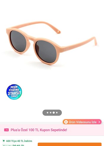 Baboo Pudra Yuvarlak Çocuk Güneş Gözlüğü 2-3 yaş - Görsel 4