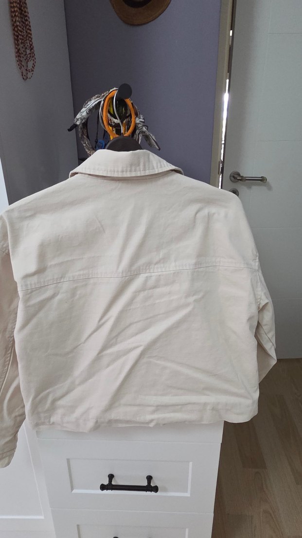 Bej Düğmeli Kadın Keten Ceket - Görsel 2