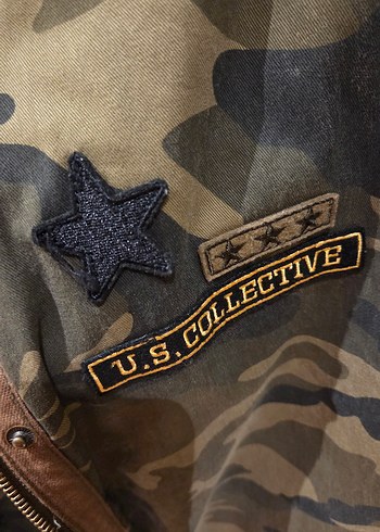 Stradivadius Kadın Kamuflaj  Midi Mont - Görsel 7