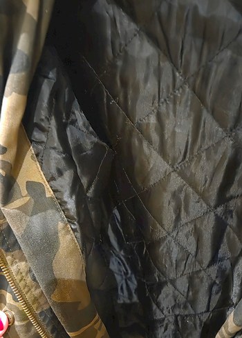 Stradivadius Kadın Kamuflaj  Midi Mont - Görsel 5