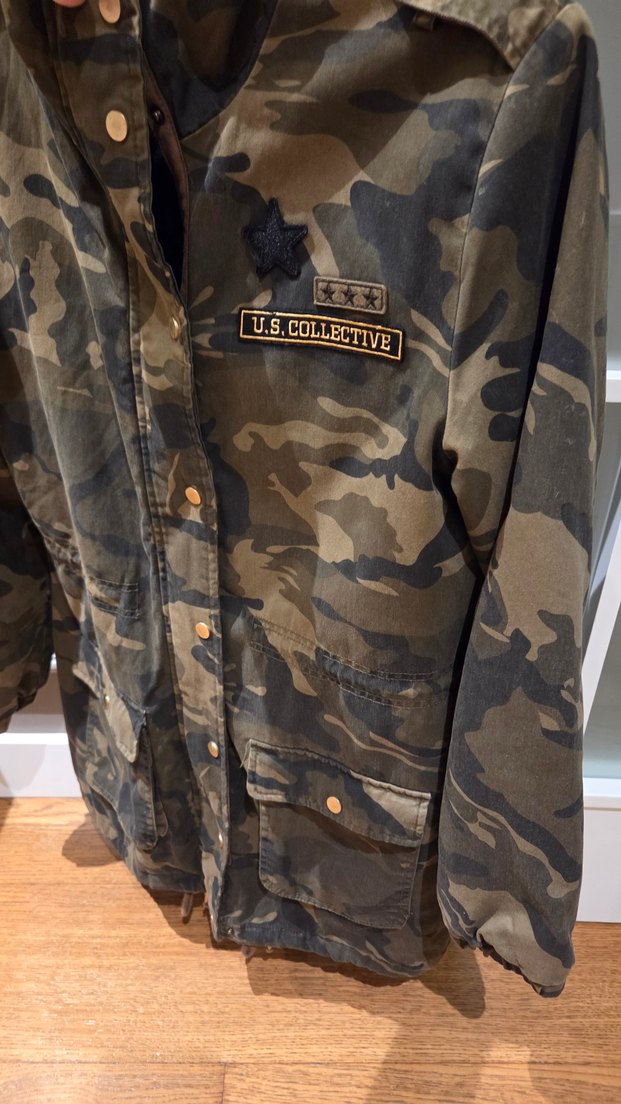 Stradivadius Kadın Kamuflaj  Midi Mont - Görsel 4