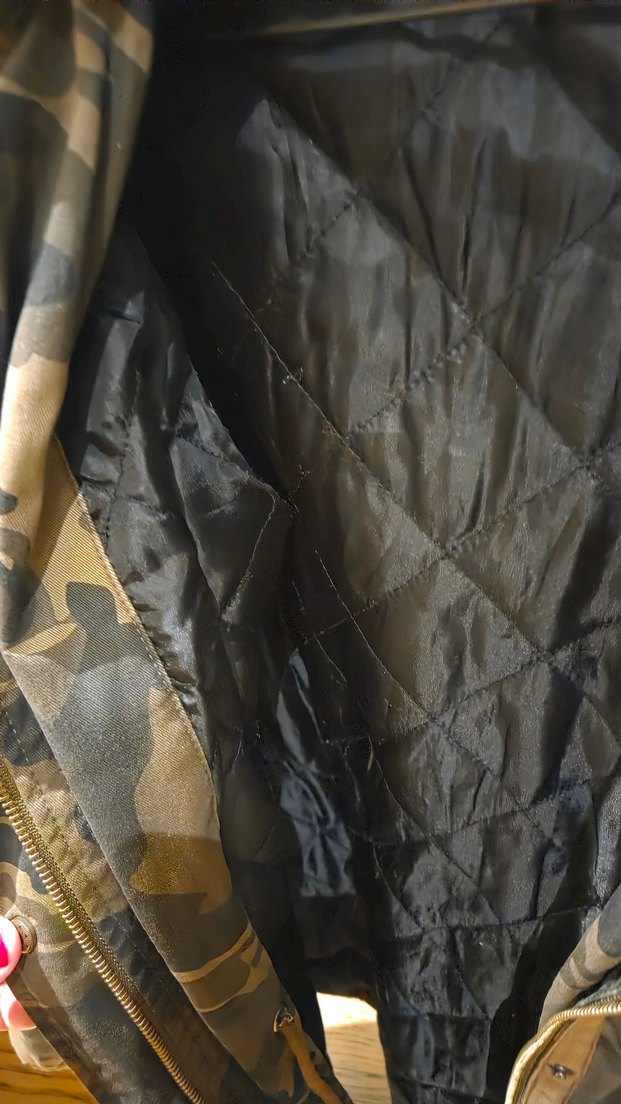 Stradivadius Kadın Kamuflaj  Midi Mont - Görsel 5