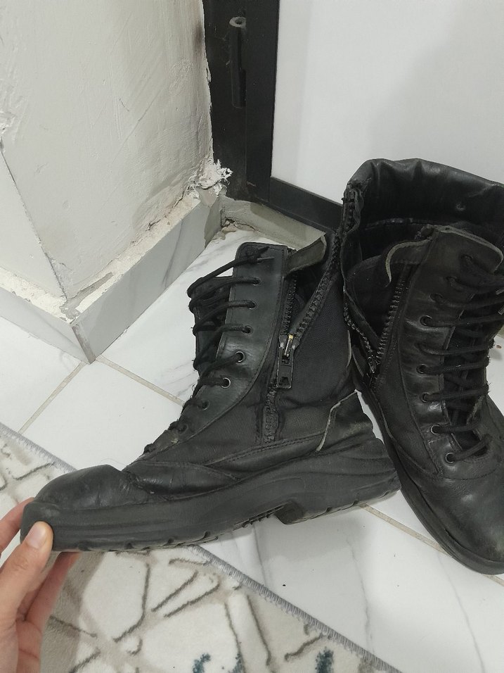 Siyah Bağcıklı Biker Erkek Bot - Görsel 2