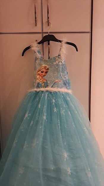 10 Yaş Beden Elsa gelinlik kostümü