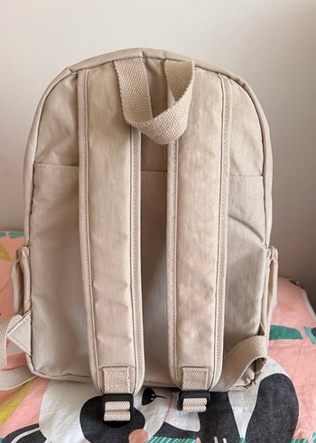 Bej Kadın Sırt Çantası Fermuarlı - Görsel 2