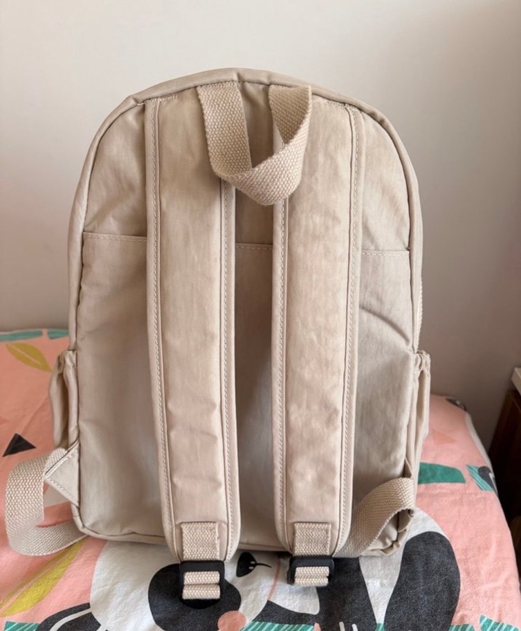 Bej Kadın Sırt Çantası Fermuarlı - Görsel 2