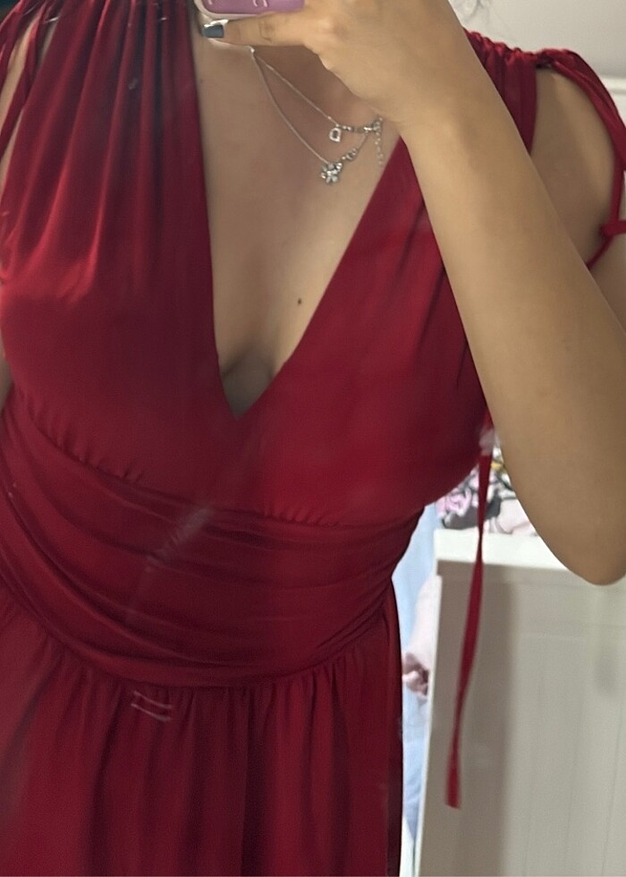 KIRMIZI KISA ELBİSE - Görsel 3