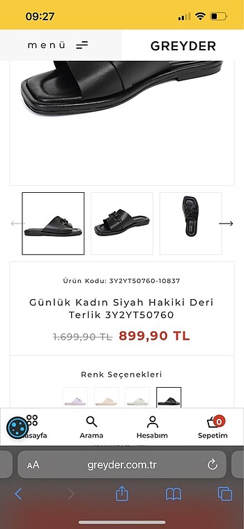 Greyder hakiki deri terlik