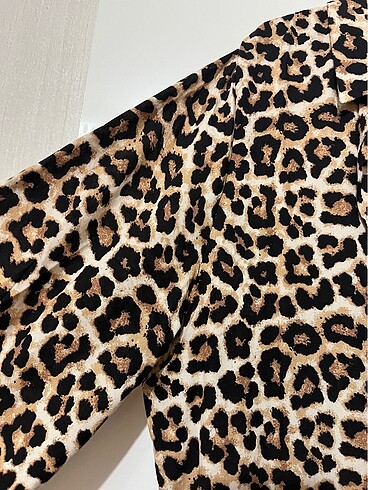 44 Beden Leopar gömlek elbise