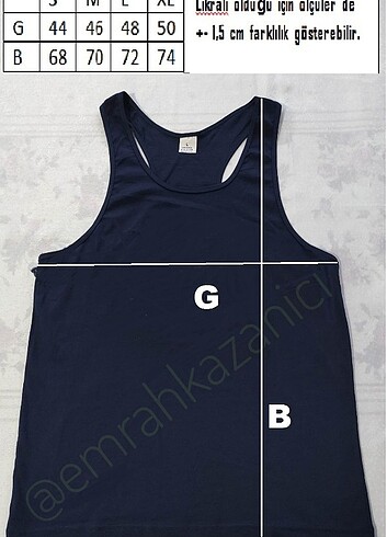 Standart Beden Beden lacivert Renk Tank Top Gym Atlet - Sporcu Atleti 
