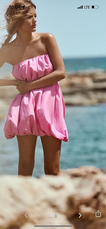 ZARA PEMBE BALON ELBİSE