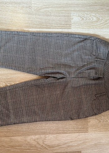 Düğmeli ekose Kadın Kumaş Pantolon
