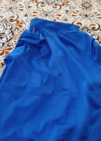 Mavi Adidas Fermuarlı Erkek Spor Sweatshirt - Görsel 3