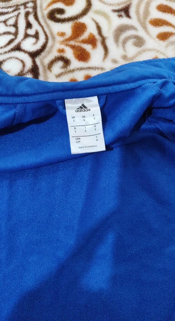 Mavi Adidas Fermuarlı Erkek Spor Sweatshirt - Görsel 2