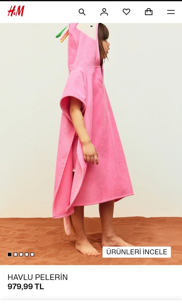 Kız Çocuk Pembe Kapüşonlu havlu - Görsel 2