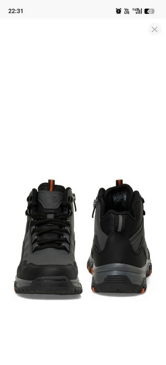 Bağcıklı Siyah Gri Outdoor Bot - Görsel 4