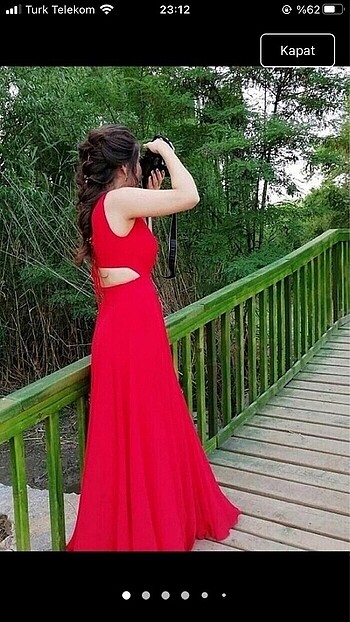 Kırmızı abiye mezuniyet elbisesi
