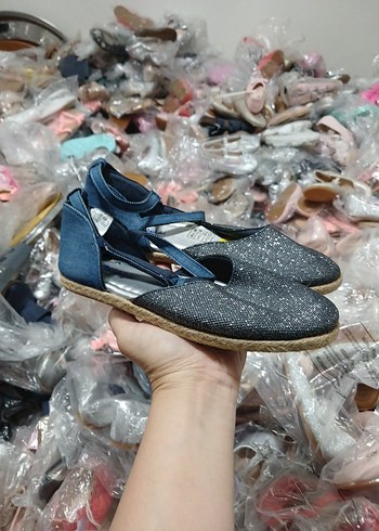 Kadın Gri-Mavi Dolgu Topuk Espadril - Görsel 2